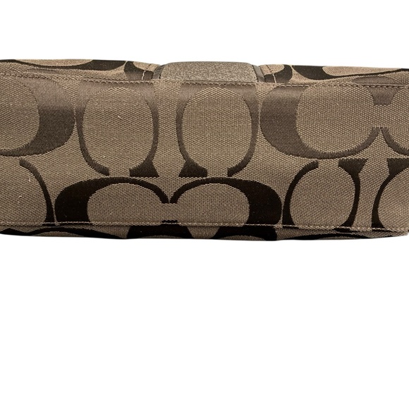 Coach Chocolate Brown Signature Stripe Tote F25771 - Picture 6 of 9